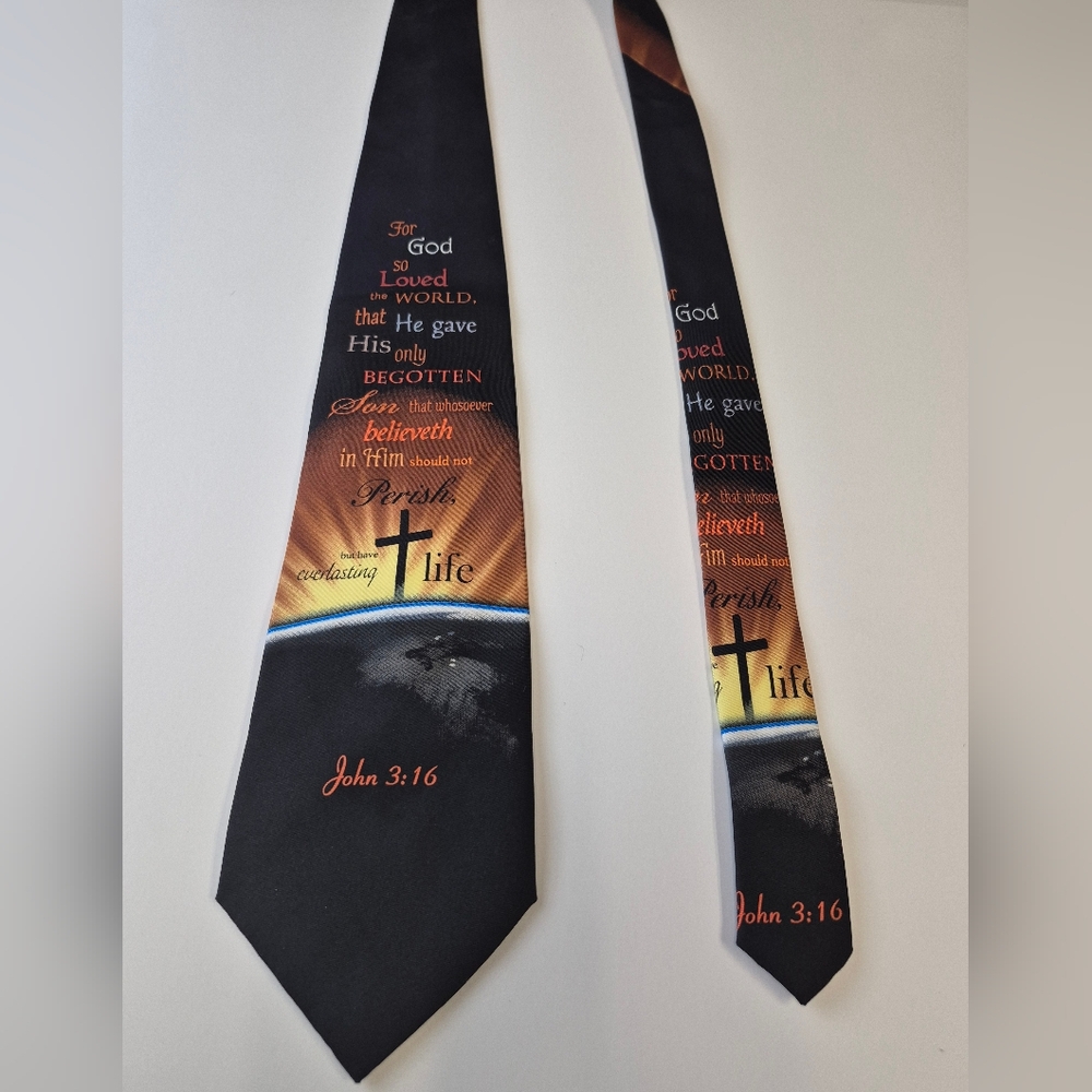 Eagles Wings John 3:16 Religious Inspirational Tie 100% Silk